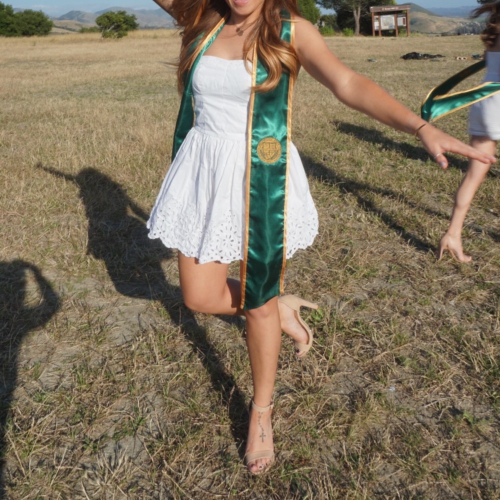 White strapless mini dress